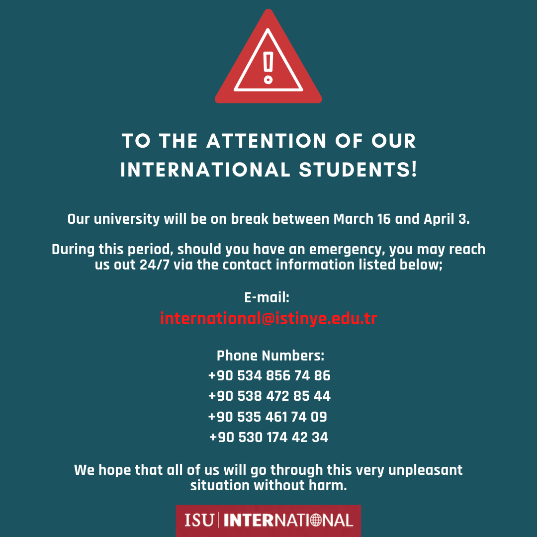 During the break period of our university, should you have an emergency you may contact us.